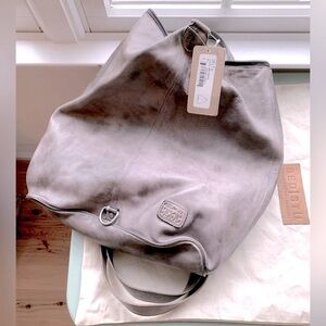 BED|STU Delta backpack, dip-dye Gray, distressed leather